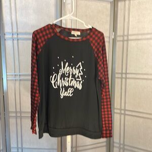 *Black and Red  Christmas Shirt/PJ Top